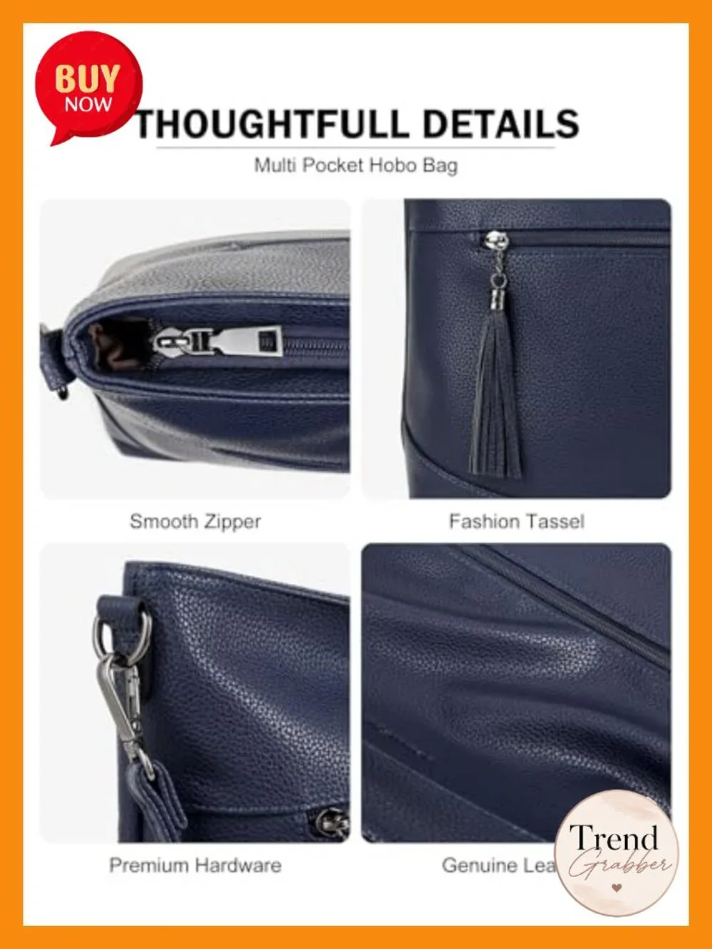 Faux Leather Hobo Crossbody Bag, 2-in-1 Convertible Purse with Shoulder Strap,
